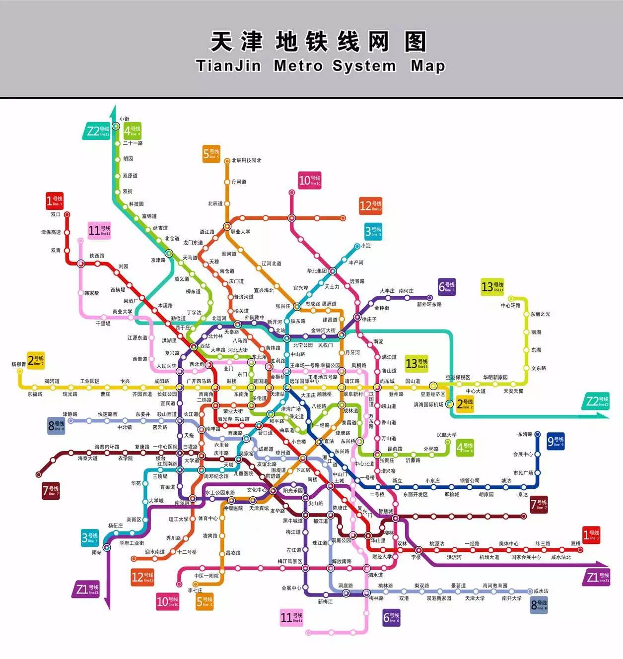 天津地铁图2018最新版
