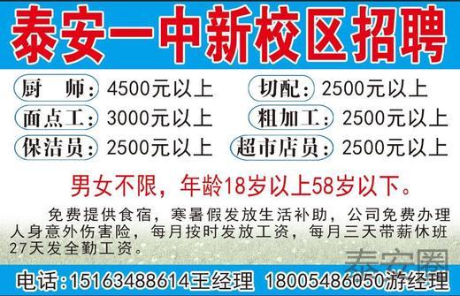 泰安市工作最新招聘