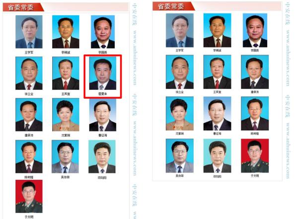 安徽省委常委最新分工